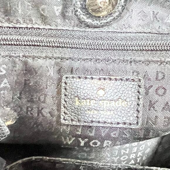 Kate Spade Black Pebble Leather Satchel Crossbody Bag Purse Medium Used - Picture 9 of 16